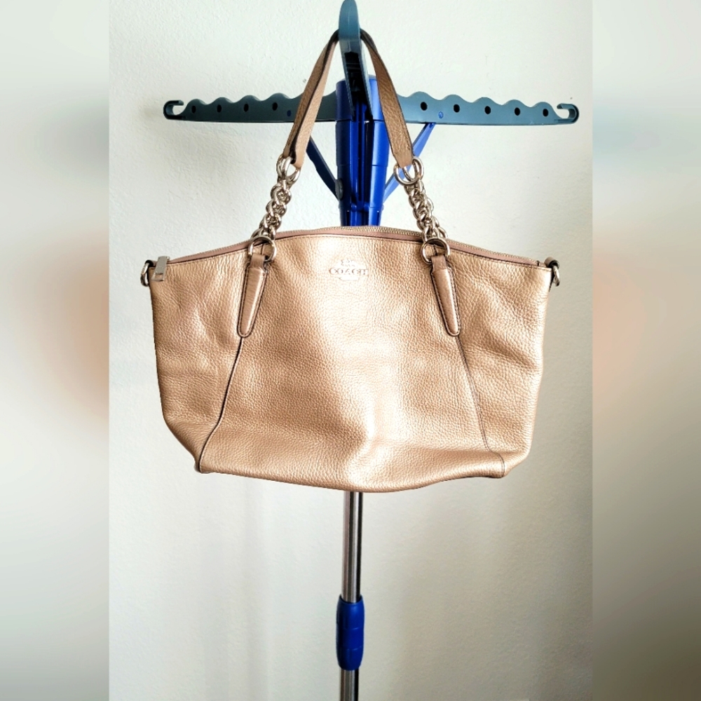 Coach Kelsey Metallic Gold Shoulder Bag